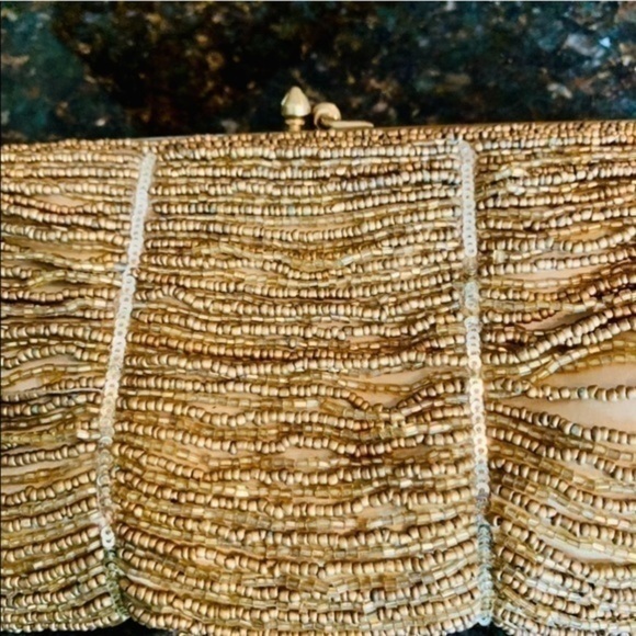 ✨✨Moya Brushed Hold Seed Beaded Evening Clutch Bag ✨ - Picture 8 of 10